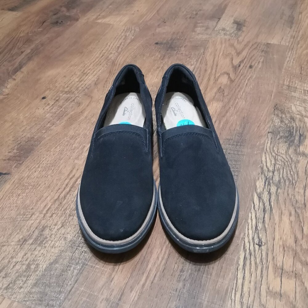 Clarks Women's Sharon Dolly Loafer Black‎ Size 7.5M